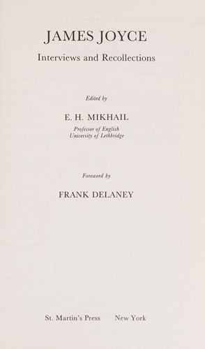 Cover for James Joyce, interviews and recollections