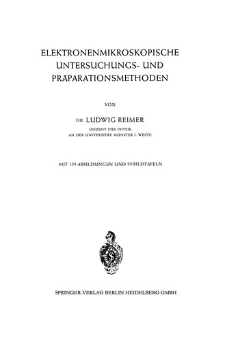 Cover for Elektronenmikroskopische Untersuchungs- und Präparationsmethoden