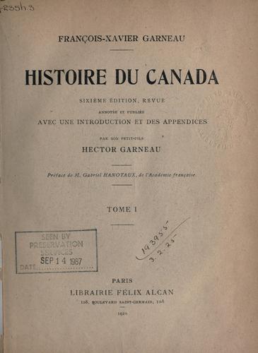 Cover for Histoire du Canada