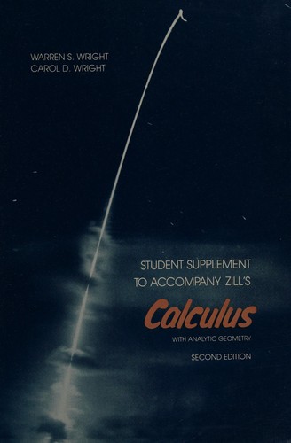Cover for Student supplement to accompany Zill's Calculus with analytic geometry