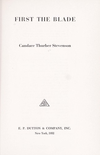 Cover for First the blade.