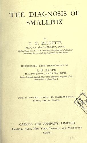Cover for The diagnosis of smallpox