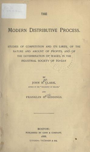 Cover for The modern distributive process