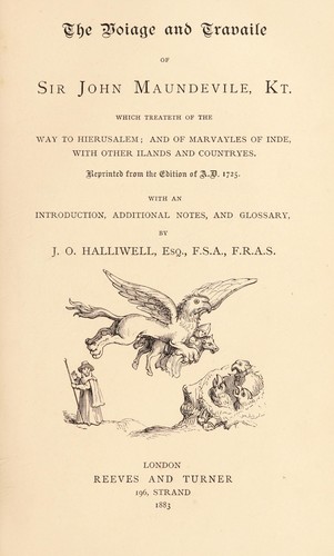 Cover for The voiage and travayle of Sir John Maundeville kt
