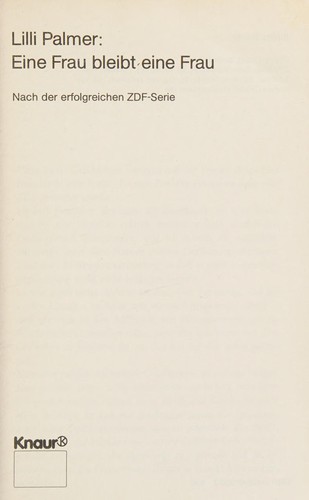 Cover for Eine  Frau bleibt eine Frau