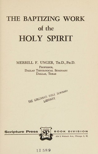 Cover for The baptizing work of the Holy Spirit