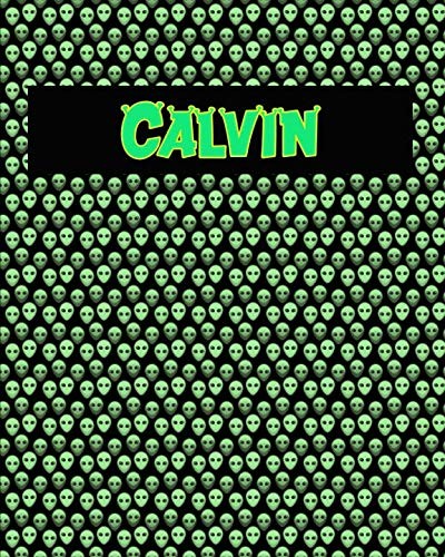 Cover for 120 Page Handwriting Practice Book with Green Alien Cover Calvin: Primary Grades Handwriting Book
