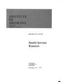 Cover for Health Services Research