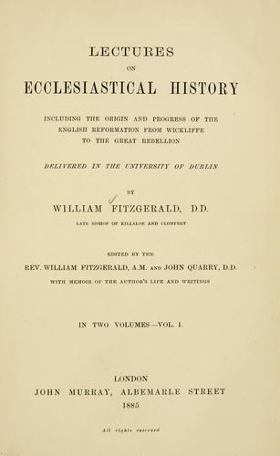Cover for Lectures on ecclesiastical history