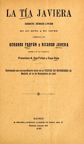 Cover for La tía Javiera