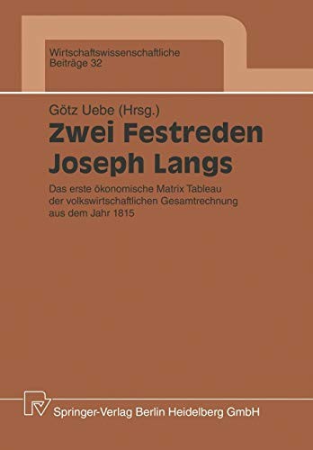 Cover for Zwei Festreden Joseph Langs