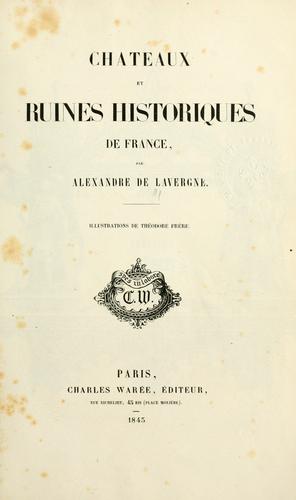 Cover for Chateaux et ruines historiques de France.