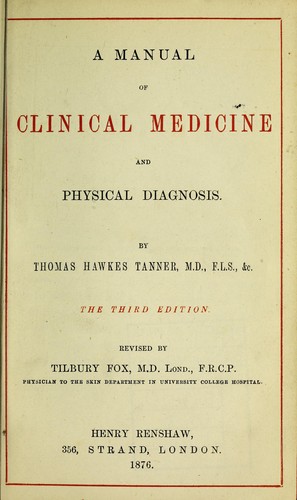 Cover for A manual of clinical medicine and physical diagnosis