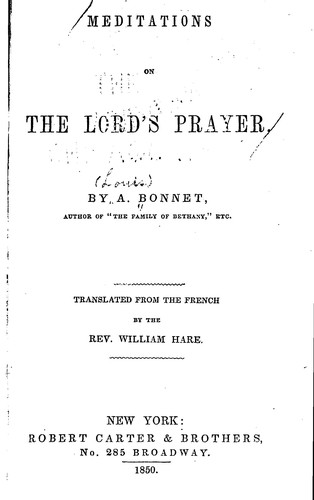 Cover for Meditations on the Lord's prayer