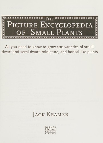 Cover for The picture encyclopedia of small plants