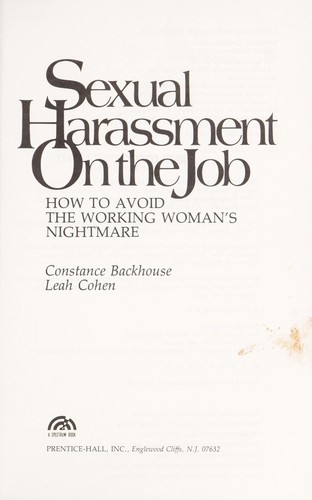 Cover for Sexual harassment on the job