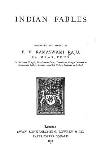 Cover for Indian fables