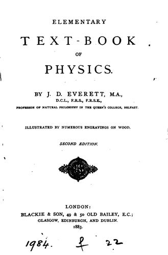 Cover for ELEMENTARY TEXT-BOOK OF PHYSICS