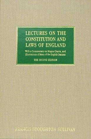 Cover for Lectures on the constitution and laws of England