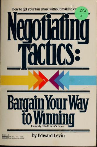Cover for Negotiating tactics