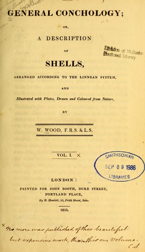 Cover for General conchology, or, A description of shells, arranged according to the Linnean system