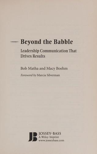 Cover for Beyond the babble