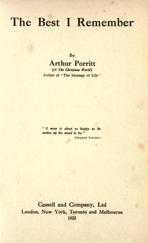 Cover for The best I remember