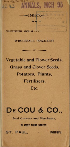 Cover for Nineteenth annual wholesale price list