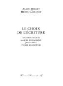 Cover for Le choix de l'écriture