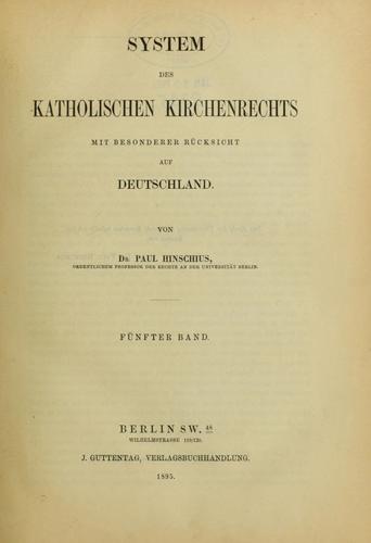 Cover for Systems des katholischen kirchenrechts mit besonderer rücksicht auf Deutschland