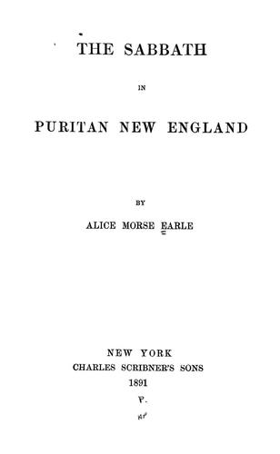 Cover for The Sabbath in Puritan New England