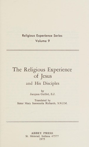 Cover for The religious experience of Jesus and His Disciples