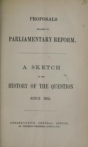 Cover for Proposals relating to parliamentary reform