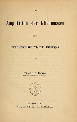Cover for Die Amputation der Gliedmassen durch Zirkelschnitt mit vorderem Hautlappen