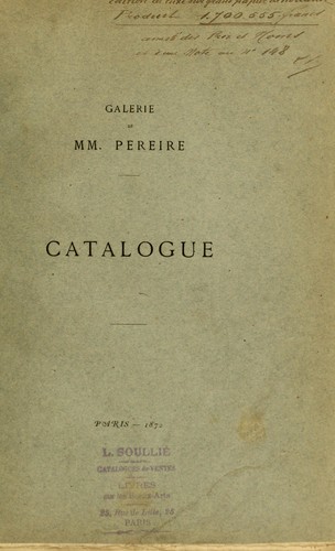 Cover for Catalogue des tableaux anciens & modernes des diverses ©♭coles