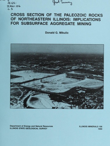 Cover for Cross section of the Paleozoic rocks of northeastern Illinois