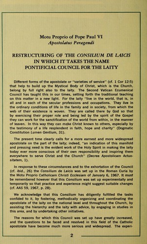 Cover for Decree issued Motu proprio
