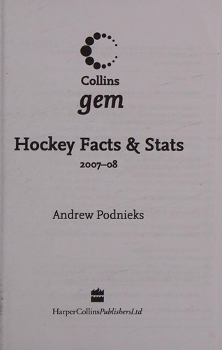 Cover for Collins Gem Hockey Facts & Stats 2007-08