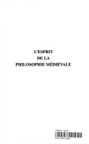 Cover for L'Esprit de la Philosophe médiévale