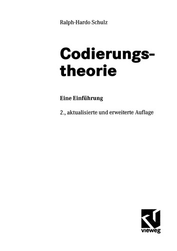 Cover for Codierungstheorie