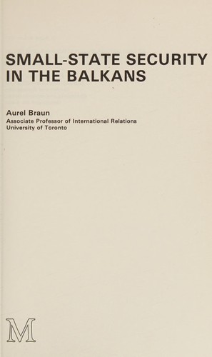 Cover for Small-state security in the Balkans
