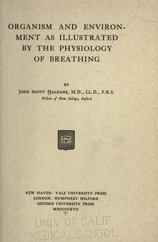 Cover for Organism and environment as illustrated by the physiology of breathing