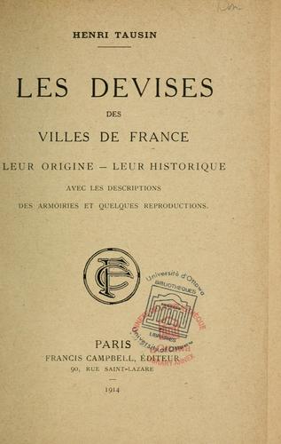 Cover for Les devises des villes de France