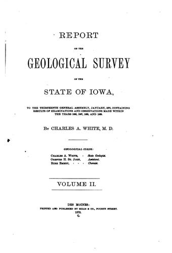 Cover for Report on the Geological Survey of the State of Iowa