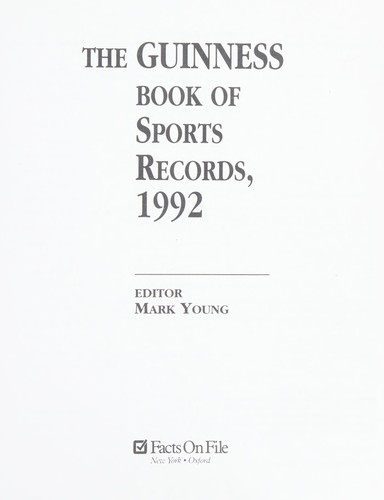 Cover for Guinness Book of Sports Records 1992-1993