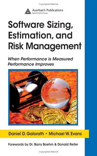 Cover for Software sizing, estimation, and risk management