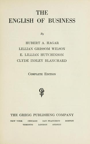 Cover for The English of business
