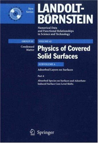 Cover for Adsorbed Species on Surfaces and Adsorbate-Induced Surface Core Level Shifts (Landolt-Bornstein: Numerical Data and Functional Relationships in Science and Technology - New Series)