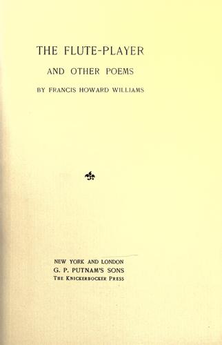 Cover for The flute-player and other poems