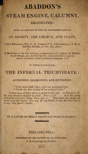 Cover for Abaddon's steam engine, calumny, delineated